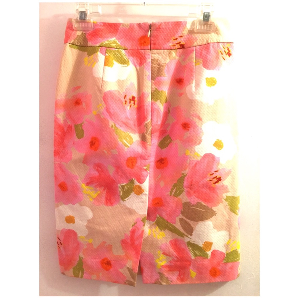 J crew pencil floral watercolor skirt size 0 - Picture 6 of 8